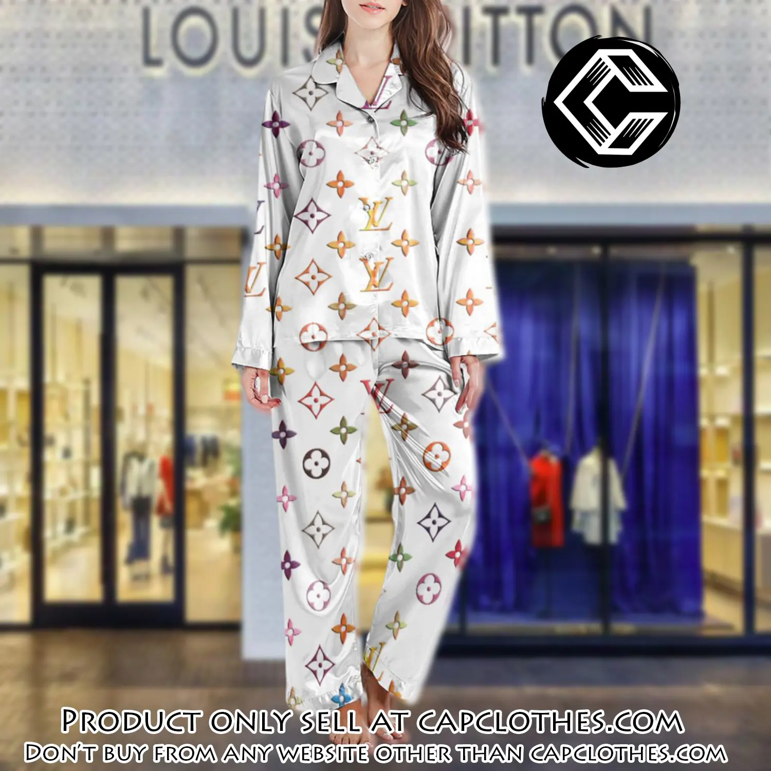 Lv monogram long satin pajama set pjs1002 cc1737465
